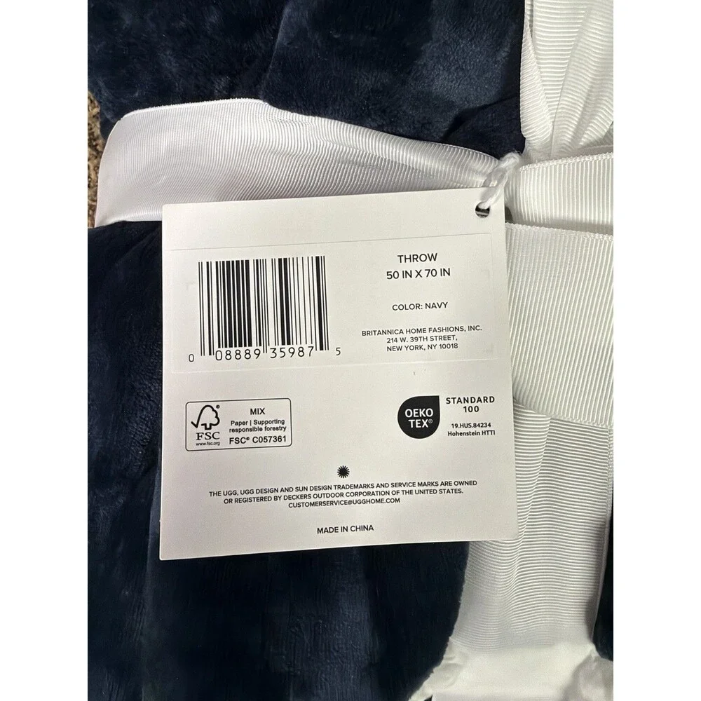 UGG Nita Throw Blanket, Reversible Fleece Blanket, 50